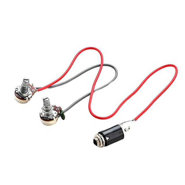 Yuarrent Arnés de cableado precableado de bajo ligero, 1 potenciómetro de repuesto JB, Kit de potenciómetro de Audio profesional, botón de Accesorios para instrumentos musicales
