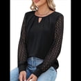 thumbnail image 3 of Camisas de Larga para Mujer, Blusas de Encaje, Ropa Informal de Negocios, Moda de Otoño, Blusas Tejidas Y2k Negro XL, 3 of 9