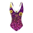 thumbnail image 2 of Aayomet Swimsuit Women Halter Backless Ruched Tummy Control Bathing Suit,Hot Pink XL, 2 of 4