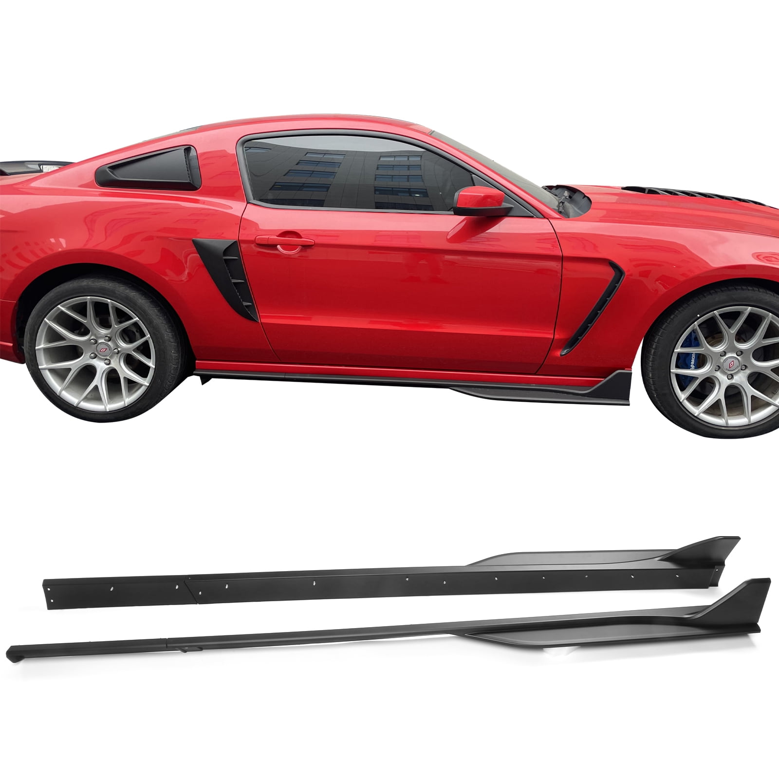 Ikon Motorsports Side Skirts Compatible with 05-14 Ford Mustang GT500 ...