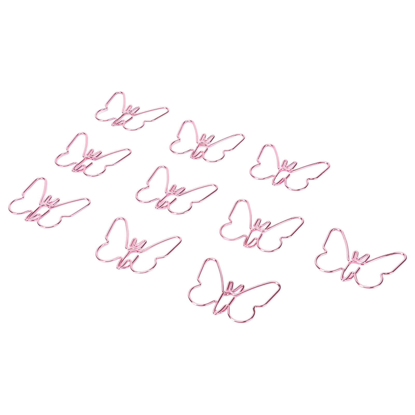 BOKYAN 100 Pcs Shaped Paper Clips Pink Butterfly Shape Metal Cute Style Portable Office Clips for Documents Planners and Crafts Perfect Desk Accessories (3.94 inches / 10 cm)