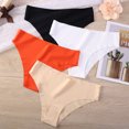 thumbnail image 2 of Women's Seamless Bikini Underwear, Pack of 4, Black, White, Orange, Nude, 2 of 8
