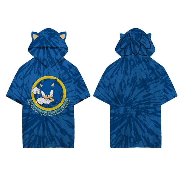 Sonic the Hedgehog Youth Boys Blue Printed Cosplay Hoodie Costume-XL