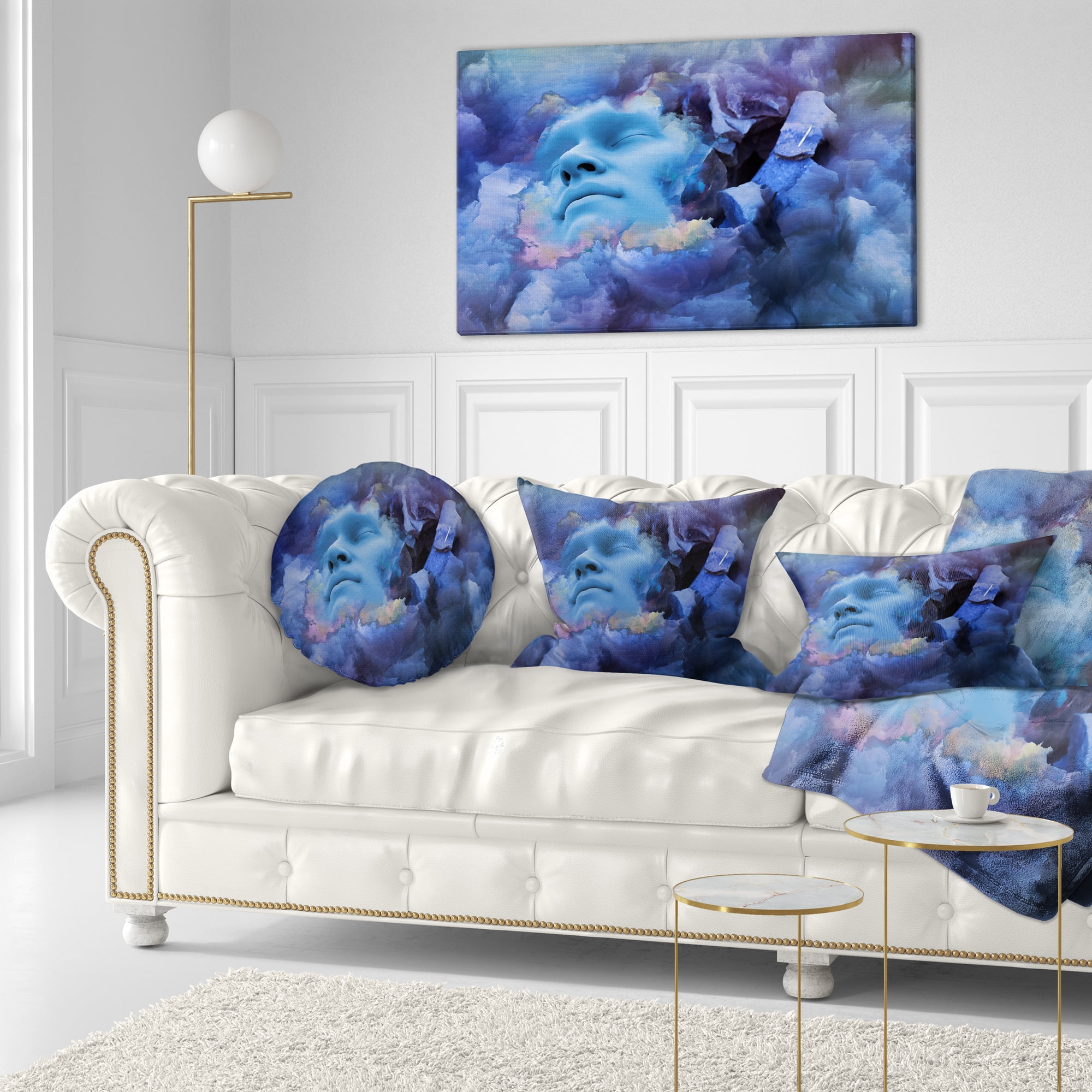 Designart Game Of Dream Woman Sleeping - Abstract Throw Pillow - 12x20