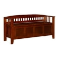 thumbnail image 3 of Linon Haskell Storage Bench, Walnut, 3 of 16