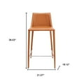 thumbnail image 3 of Rich Terra Cotta Faux Leather Counter Stool, 3 of 9