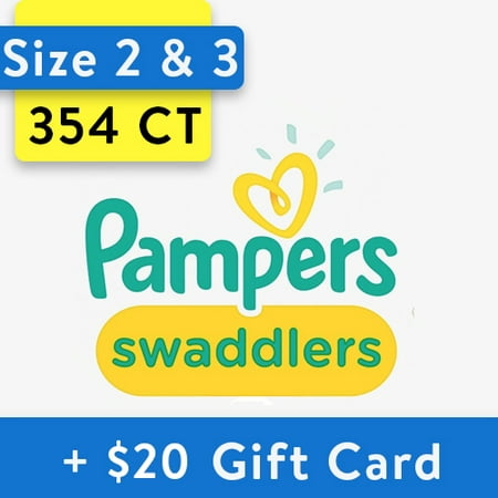 [Save $20] Size 2 & Size 3 Pampers Swaddlers Diapers- 354 Total
