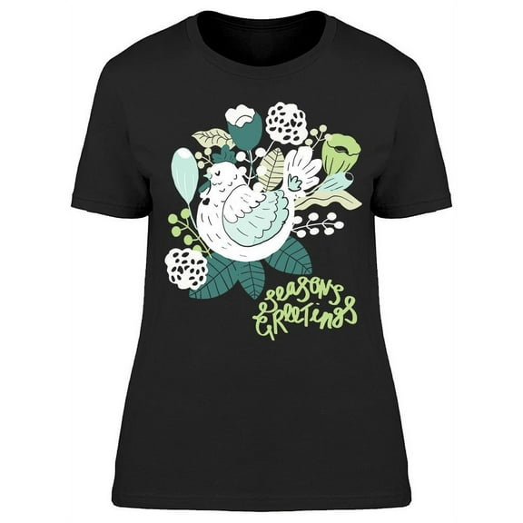 Scandinavian Birds And Flowers T-Shirt Women -Image by Shutterstock, Female Small