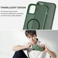 thumbnail image 6 of for iPhone 11 Pro Case, [Compatible with Magsafe] Cute Slim Fit Shockproof Translucent Matte Protective Women Men Girls Boys Phone Case Cover for iPhone 11 Pro 5.8 Inch, Forest Green, 6 of 8