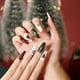 thumbnail image 3 of 72 piezas de uñas postizas navideñas, uñas cortas, uñas de bailarina, cobertura completa, copos de nieve artificiales, abeto, reno, rojo, verde, blanco, plantilla de transferencia de ABS, decoración, 3 of 5