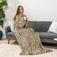 thumbnail image 6 of PAVILIA Wearable Blanket with Sleeves for Adult Women Men, Cozy Fleece Warm Wrap Throw Blanket with Arms, Pocket, Gifts for Christmas, Wife, Cheetah Leopard, 6 of 9