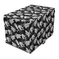 thumbnail image 1 of Floral Dog Crate Cover, Classic Style Contoured Poppy Bloom Bouquets Medieval Shabby Pattern, Easy to Use Pet Kennel Cover Small Dogs Puppies Kittens, 7 Sizes, Charcoal Grey and White, by Ambesonne, 1 of 6
