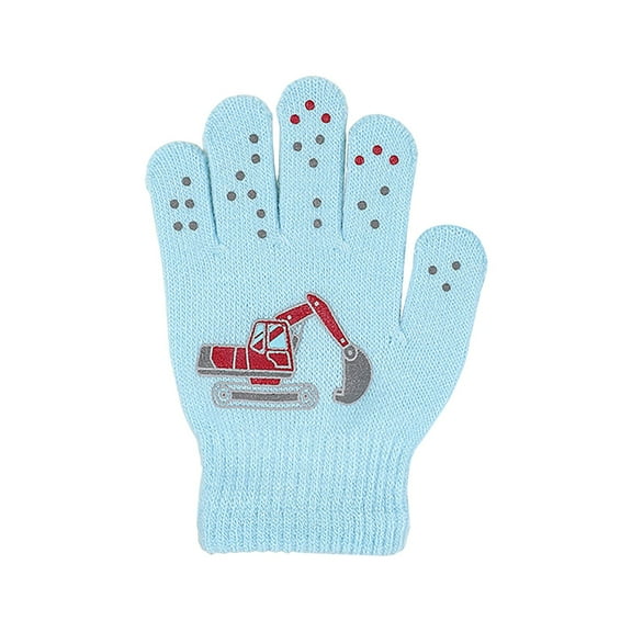 QBABYOO Toddler Gloves Full Finger Knitted Gloves Children Full Fingers Stretchy Warm Mittens for Boys Girls