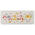 thumbnail image 1 of Adventure Kitchen Mat, Cartoon Style Doodle Words with Little Monsters and Animals Colorful Design, Plush Decorative Kitchen Mat with Non Slip Backing, 47" X 19", Multicolor, by Ambesonne, 1 of 1