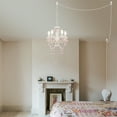 thumbnail image 6 of White and Pink Plug-in Crystal Chandelier – Elegant 5-Light Acrylic Ceiling Light Fixture with Long Cord for Bedroom, Nursery or Small Spaces, 6 of 12