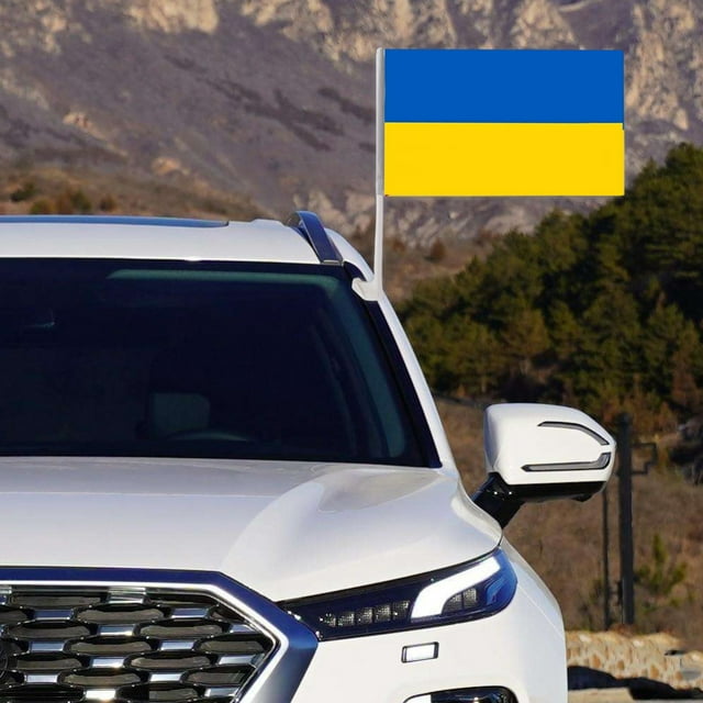 Ukraine Banner Flag,2Pcs Ukraine Car Window Ukraine Car Window Flag Ukrainian Polyester Flag Top Tier Quality
