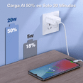 thumbnail image 3 of Cargador Tipo C Carga Rápida Pd 20w Con Cable C A C, 3 of 3