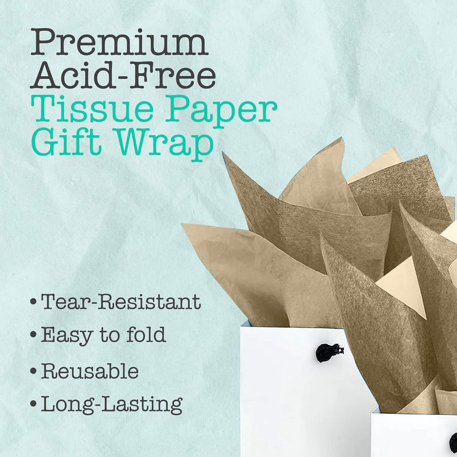 Ocean Tides Tissue Paper - Bulk Craft Wrapping Tissue Paper - 100 Sheets 15 x 20 Color: Gold