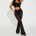 thumbnail image 3 of Body de encaje de cintura alta para mujer con leggings y pantimedias elásticas transparentes con diseño de volantes, 3 of 7
