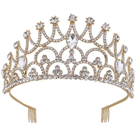 Masteelf  Bride to Be Banner Big Crown Hair Accessory Shiny Bridal Tiara