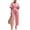 Pink, variant on Cotton Linen Jumpsuits for Women Bell Sleeve Deep V Neck Casual Rompers Tie Waist Straight Leg Summer Capri Jumpsuit with Pockets Gray M
