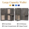 thumbnail image 5 of GOIACII Women's Wallet RFID Blocking Ladies Wristlet Clutch Large Capacity Credit Card Holder Leather 4 ID Window, 5 of 7