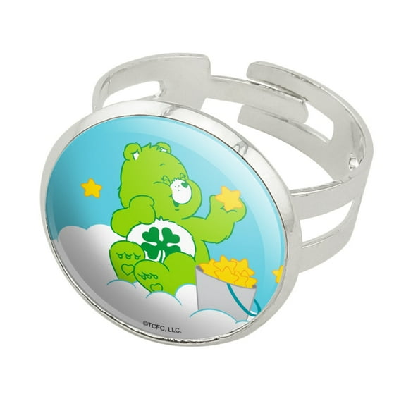 Care Bears Good Luck Bear Silver Plated Adjustable Novelty Ring