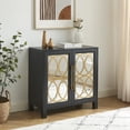 thumbnail image 2 of EDYO LIVING Mirrored Sideboard Buffet Cabinet, Modern Storage Accent Cabinet for Hallway, Entryway, Black, 2 of 6