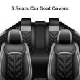 Car Seat Covers 5 Seats Universal Fit, Premium Pu Leather Auto Cushion