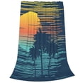 thumbnail image 2 of Fotbe Palm Trees Manta de Franela Acolchonada con Estampado, Súper Suave y Esponjosa, Extra Grande para Sofá, Cama, Uso Todo el Año-50"x40", 2 of 7