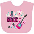 thumbnail image 3 of Inktastic I Rock with Guitar Microphone and Music Notes Boys or Girls Baby Bib, 3 of 4