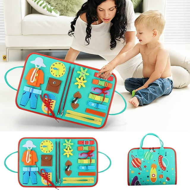 EGNMCR Babies Early Education Learning Board Kindergarten Dressing And Buckling Exercise Board Felts board