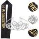 thumbnail image 4 of 1 Juego de faja creativa de graduación 2024, corona de diamantes de imitación brillante, Kit de Tiara, decoraciones de fiesta graduadas 2024, 4 of 6