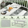 thumbnail image 5 of Topbuy Picnic Table Bench Set for 8 Person Outdoor Camping Table & 2 Benches with Metal Frame All-Weather Tabletop Grey, 5 of 10