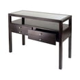 thumbnail image 2 of Winsome Wood Copenhagen Console Table with Glass Top and two Drawers, 2 of 2