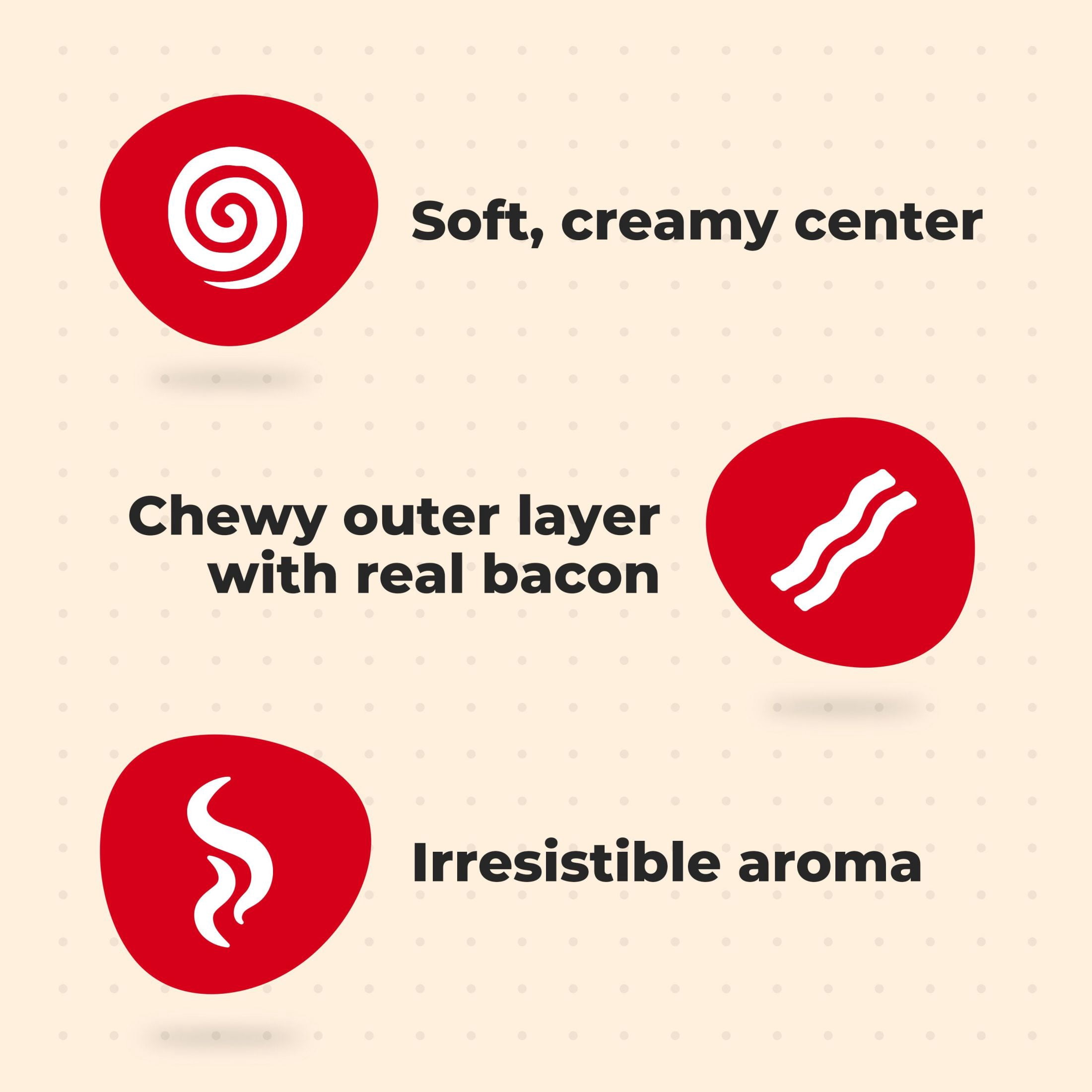 Milk Bone Peanut Buttery Cups, Filled Soft Dog Treats With Jif Peanut Butter & Real Bacon, 4.5 oz Bags