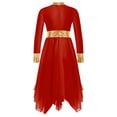 thumbnail image 4 of DPOIS Girls Full Length Praise Dance Dress Liturgical Robe Lyrical Dancewear Red 14, 4 of 7