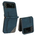 thumbnail image 1 of SaniMore for Samsung Galaxy Z Flip 3 6.7-inch Case, Premium PU Leather Folding Slim TPU Shockproof Interior Anti-Scratch Full Body Protection Cover for Samsung Galaxy Z Flip 3, Blue, 1 of 5