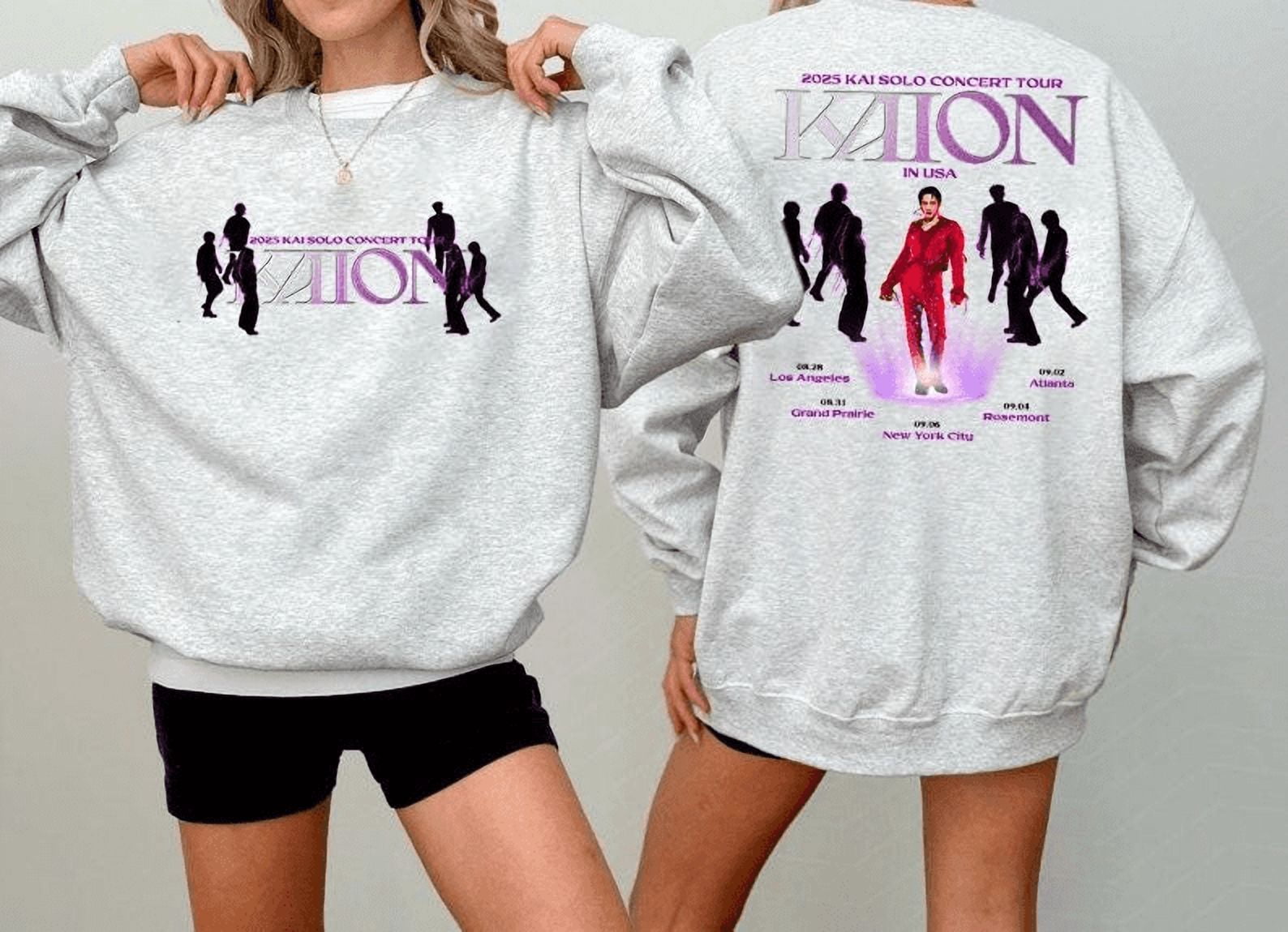 2 Sided Retro Kai EXO KAION Tour 2025 in US T-Shirt, Kai Solo Kpop