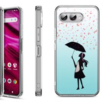 Shockproof Phone Case for T-Mobile Revvl 8, by OneToughShield - Rain/Hearts