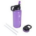 thumbnail image 2 of ThermoFlask 32 oz Insulated Stainless Steel Bottle with Chug and Straw Lids, Plum, 2 of 5