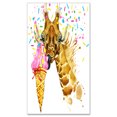 thumbnail image 2 of Giraffe Eating Ice Cream Watercolor - Contemporary Animal Art Canvas, 2 of 3