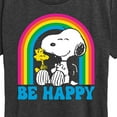 thumbnail image 3 of Peanuts - Be Happy Rainbow - Ladies Short Sleeve Classic Fit Tee, 3 of 6