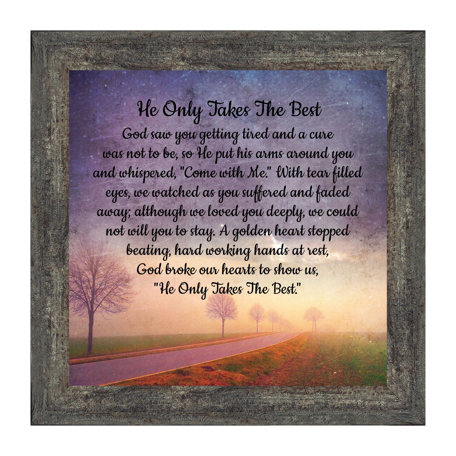 Memorial Picture Frame, Sympathy Gifts for Loss of Mother, Loss of Father  Gift, Bereavement Gifts for Sympathy Gift Baskets or Condolence Card, He  Only Takes the Best Memory Photo Frame, 8677 -