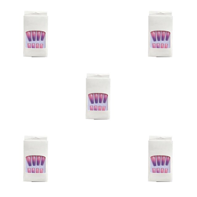 Seitruly 1 Juego de prensa de punta francesa en las uñas, uñas artificiales extralargas con degradado, envolturas de moda desmontables, Kit de Type2 NO2