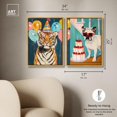 thumbnail image 4 of Party Animals 2 Panel Set Canvas Print Maximalist Art Print by Art Remedy, Gold Frame, 16 x 24, 4 of 5