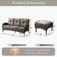 thumbnail image 7 of Unnifurnzi Outdoor Patio Furniture-All Weather Outdoor Wicker Sofa with Outdoor Ottoman 3 Seater Rattan Couch with Deep Seat for Deck Lawn Porch Balcony Poolside-Brown/Gray, 7 of 7