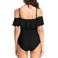 thumbnail image 6 of Csndyce Womens One Piece Swimsuits Ruffles off Shoulder Tummy Control Halter Bathing Suits Female, 6 of 6