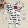 thumbnail image 3 of 2023-08-24 Lioraitiin 0-3Y Toddler Baby Boys Girls Christmas Clothes Sets Xmas Tree Print Long Sleeve Pullover Sweatshirts Pants, 3 of 4