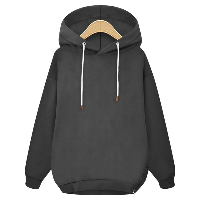 Gibobby Sudadera mujer, Women's French Terry Fleece Pullover Hoodie(Gris oscuro,XG)